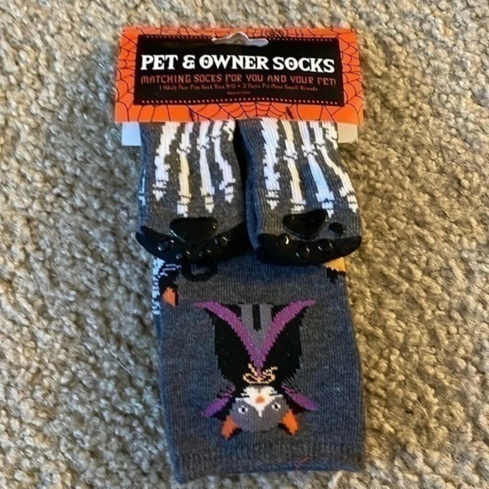 NWT Matching Halloween Pet & Owner Socks Set Mummy Witch Ghost Skeleton